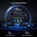 Ai Translation Earbuds Real Time 144 Languages & Accents Translator Earbuds with 8-Language Offline Translator Device Two Way, Auriculares de traducción for Language Learning Travel Business White
