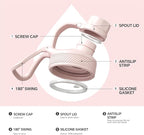 IDEUS Insulated Stainless Steel Water Bottle with 2 Leak-Proof Lids, Thermal Water Flask for Hiking Biking, 32oz, Light Pink