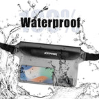 ECHTPower 2-Pack Waterproof Pouch Bag, Waterproof Fanny Pack, Waterproof Dry Bag with Adjustable Waist Strap for Beach Swimming Kayaking Floating Boating