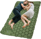 KingCamp Sleeping Pad for Camping, Ultralight Connectable Inflatable Sleeping Pad Camping Mattress with 6.3" Built-in Pillow & Foot Pump for Backpacking Hiking Tent Cot