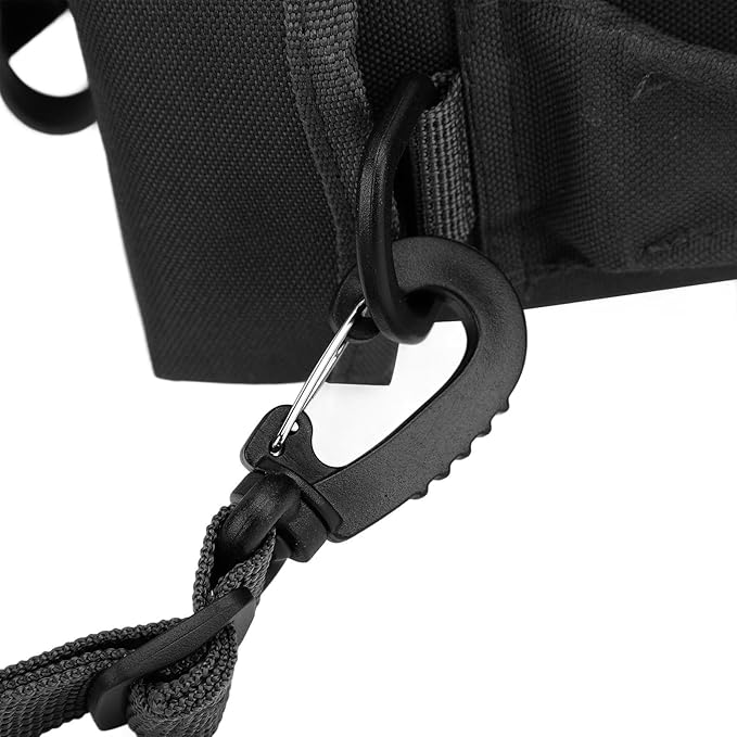 Outdoor - 2L Portable Water Canteen with Waist Bag, Multi Fuctional PVC Flat Camping for Surplus or Bushcraft Gear (Black)