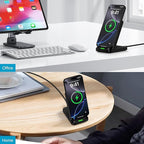 15W Samsung S25 Wireless Charger Fast Charging Stand for Galaxy S25 Ultra/S25 Plus/S24 Ultra/Z Flip7/Fold7, Android Wireless Charging Station with QC Adapter for Pixel 10 9 Pro XL/Fold/8 iPhone 17 16