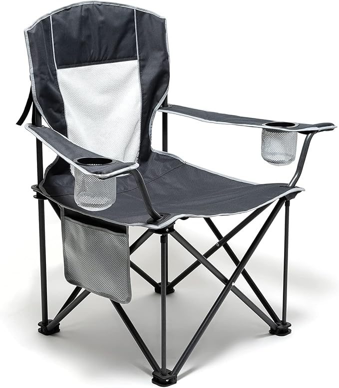 UNNYFEEL Oversized Folding Camping Chair 500 LBS Heavy Duty Lawn Chairs with Portable Folding with Armrest, Cup Holder, Pocket ＆Bag for Outdoor Camping/Beach/Travel/Picnic/Fishing