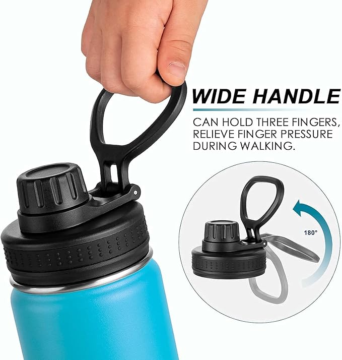 KOODEE Stainless Steel Water Bottle 26 oz Insulsted Sports Water Bottle-Double Wall Vacuum Wide Mouth Metal Water Bottle with Leakproof Spout Lid (Sky Blue)