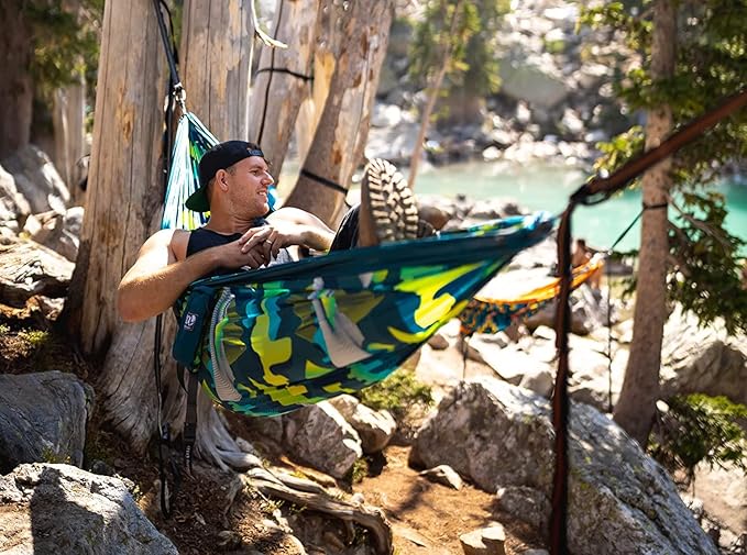 ENO DoubleNest Hammock - Lightweight, Portable, 1 to 2 Person Hammock - for Camping, Hiking, Backpacking, Travel, a Festival, or The Beach - Pacific Crest Trail Association/Teal