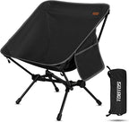 TOBTOS Ultralight Camping Chair, Portable Folding Backpacking Chair, Compact Camping Chair with Carry Bag for Outdoor Camp Hiking Backpack Beach Travel (Black)