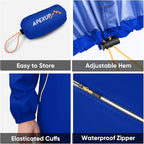 APEXUP Packable Rain Jacket Men with Reflective Zipper, Lightweight Waterproof Raincoat, Mens Rain Jacket for Outdoor Sports