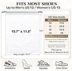 5 Pack Clear Shoe Bags for Travel, 15.7"×11.8" PEVA Drawstring, Water-Resistant, Fits up to Men’s 12–13, Reusable Storage for Shoes, Clothes & Toiletries, Keep Luggage Tidy & Odor-Free