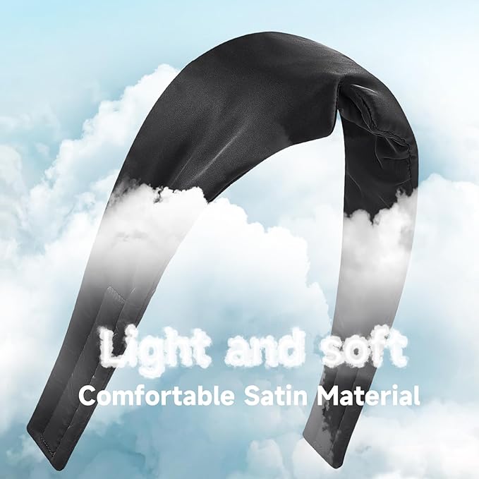 Umisleep Soft Sleep Mask, Blackout Eye Mask for Side Sleepers, Women Men Sleeping Mask, Anti-Wrinkle & Softer Than Real Mulberry Silk Eye Cover, Satin Blindfold with Adjustable Band, Black