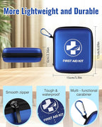 Mini First Aid Kit, 163 Pcs Small Medical Kit, Emergency First Aid Supplies and Survival Kit with Hard Shell - Perfect for Travel, Home, Outdoor, Office, Camping, Hiking