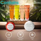 World Amenities - Nectar Mini Travel Size Toiletries Bathroom Kit | Sweet Orange Blossom| Shampoo, Conditioner, Body Wash, Lotion, Two Round Cleansing Bars & Body Bar (Pack of 2)