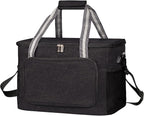 iknoe Large Cooler Bag Collapsible, 24L Insulated Bags, Leakproof Lunch Cooler Tote with Multi-Pockets for Adult Insulated Thermal Bag for Beach, Picnic, Office Work, Black 36-Can