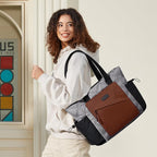 LOVEVOOK Tote Bag for Women, puffer tote bag for Work Travel Nurse, Lightweight quilted Bags with Compartments