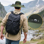 Outdoor Wide Brim Sun Hat with 2 Solar Fan for Men Women UPF50+ Outdoor Hiking Sun Protection Bucket Fishing&Cycling Hat