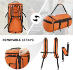 MIER Large Duffle Backpack Sports Gym Bag with Shoe Compartment, Heavy Duty and Water Resistant, Orange, 45L