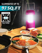 Lichamp 4 Pack LED Camping Lanterns, Battery Powered Camping Lights LED Collapsible Flashlight Portable Emergency Supplies Kit, A4PK