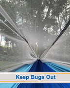 Sunyear Camping Hammock, Portable Single & Double Hammock with Net, 2 Person Hammock Tent with 2 * 10ft Straps, Best for Outdoor Hiking Survival Travel