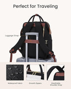 LOVEVOOK Laptop Backpack for Women with Giant Tumbler Holder Pocket, 15.6 inch Travel Work Bag Purse for Nurse Teacher, Waterproof Casual Daypack Bookbag for College Business