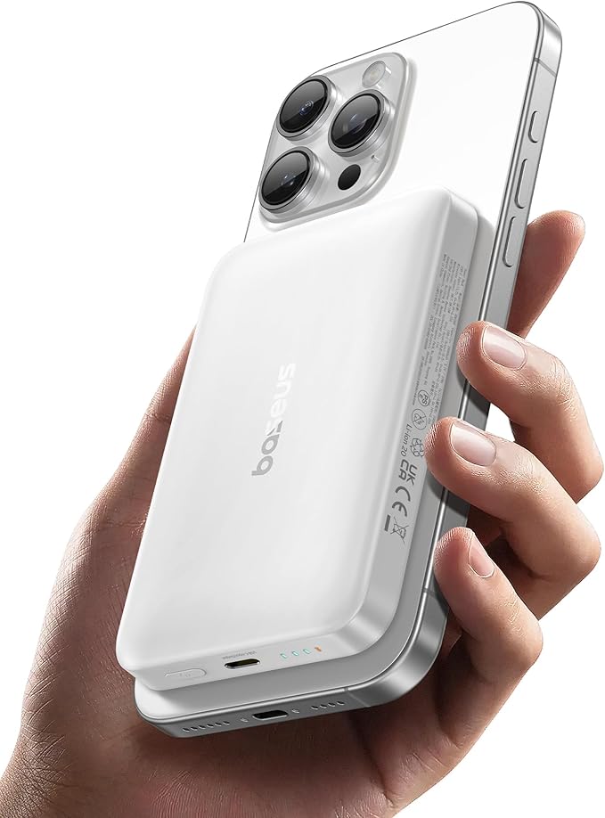 Baseus for MagSafe Portable Charger, Qi2 Certified 15W Wireless Magnetic Power Bank 10000mAh with USB-C Cable 22.5W PD Charging, Battery Pack Compatible with iPhone 17/16/15/14/13 Pro/Pro Max Series