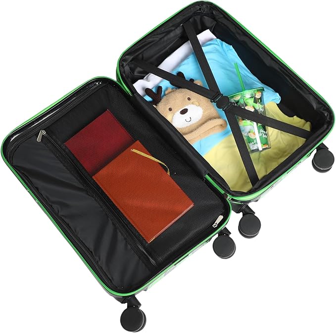 Bioworld Minecraft Creeper 20" Carry-On Luggage With Wheels And Retractable Handle