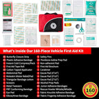 Protect Life Survival First Aid Kit for Home/Business, Camping Survival Kits | Mini Travel First Aid Kit | Camping Equipment | Small Kits for Car | Outdoor Emergency Survivals Pack - 160pcs