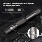 ThruNite Archer 2A V3 LED Flashlight, 500 Lumens Mini AA Flashlight with Lanyard, IPX8 Water-Resistant Dual Switch Outdoor Flash Light for Hiking, Camping, Everyday Use, EDC - Metal Grey CW