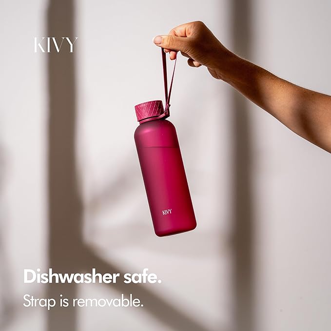 KIVY Slim Water Bottle 22oz [Lightweight & Shatterproof] - Small Drinking Waterbottle - Tritan Bottle Without Straw for School, Sport & Travel - Drinking Bottle Dishwasher Safe, BPA Free