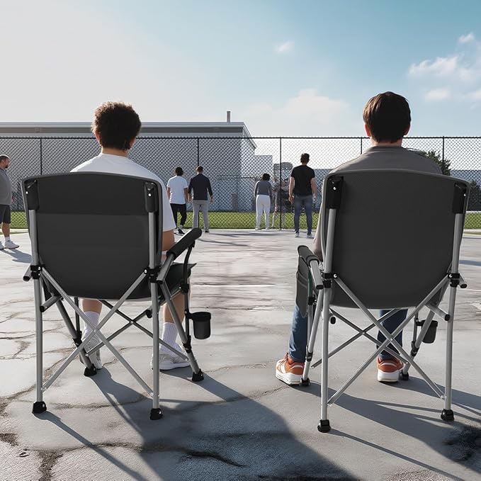 Oversized Camping Chair for Adults Heavy Duty,Heavy Duty Lawn Chair with Side Pockets，Outdoor Camping, Fishing, Beach,Hiking Foldable Camping Chair