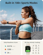 Parsonver Built-in GPS Smart Watch for Women Men with Bluetooth Calling, GPS Fitness Activity Tracker 100+ Sport Modes, Heart Rate Sleep Monitor, Waterproof Pedometer for Android & iPhone(Two Bands)