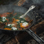 PSKOOK 5-in-1 Utility Tactical Spork, Stainless Steel Spoon & Bottle Opener, Fork & Knife, Can Opener Combo Camping Utensil for Hiking, Camping or Backpacking (Matte Silver)