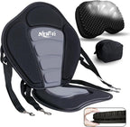 NEW-Vi Deluxe Kayak Seat with Gel Cushion & Storage Bag - Padded Ergonomic Backrest for Kayak, Canoe, SUP, Fishing Boat - Anti-Slip & Waterproof