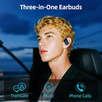 Ai Translation Earbuds Real Time, 3-in-1 Translator Earbuds with 144 Languages/4 Translation Modes,Translatior Headphones,48H Audifonos Traductores Inglés Español for Travel Learning