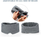 FRESHME Cotton Sleep Eye Mask for Women Men - 100% Blocking Light Travel Blindfold, Soft Zero Pressure Grey Eyes Cover with Adjustable Velcro Strap for Side Sleeper Night Sleeping, Work Nap and Yoga