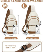 Capolo Sling Bag for Women Men Waterproof Crossbody Bags for Women Trendy Casual Fanny Pack with Convertible Shoulder Strap Chest Bag for Travel Hiking(Beige, Large)