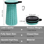 ALEVMOOM Upgraded Collapsible Stool with Cushion,600LBS Max Weight,18.31" Height Adjustable,Sturdy Portable Telescoping Stool,Folding Camping Stool for Outdoor Hiking Travel