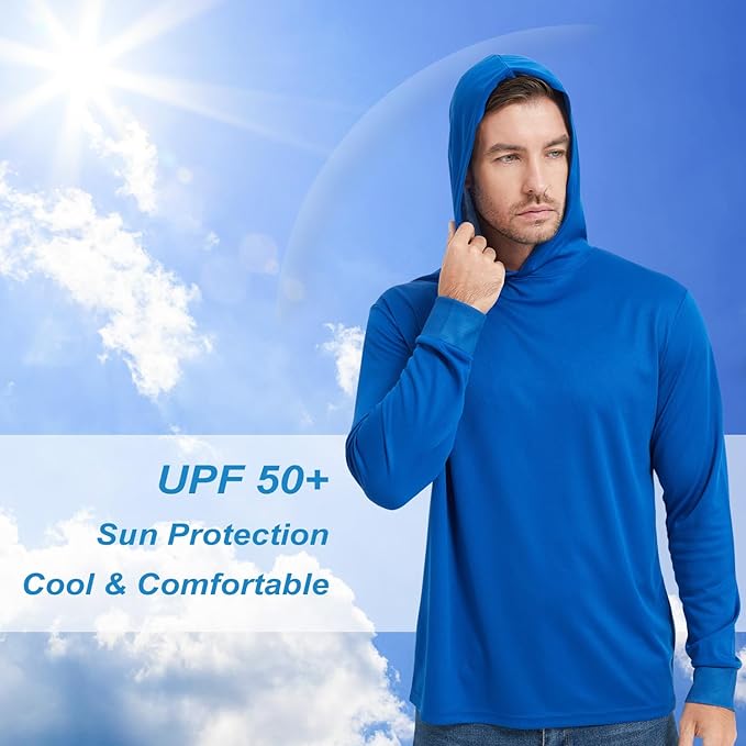 ProtectX High Visibility Sun Protection Lightweight Long Sleeve Hoodie, UPF 50+ Quick-Dry, SPF UV Shirt, Active Wear