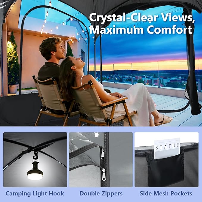 Sports Tent: Flycoop Portable Weather Pop Up Pod 1 Person to Provide Shelter from Wind Rain and Cold Weather Shelter for Outdoor Activities, Sports Events, Camping and Hiking