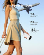 Portable Phone Charger, 10000mAh Portable Charger Power Bank with Built-in Cables, Travel Essential Battery Pack Compatible with iPhone, Samsung, Google, iPads, Tablets, etc