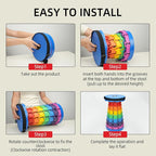 Upgraded Collapsible Stool - Adjustable Height (2.3"-17.3") -Second Fold, Portable Heavy Duty Folding Stool for Adults, 600lb Capacity - Compact to-Go Camping, Fishing, Outdoor Seat (Multicolored)