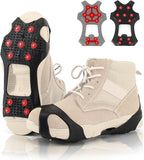 Non-Slip Ice Cleats Snow Grips, Strong Traction Crampons 11 Steel Studs, for Shoes and Boots, Snow Ice Walking