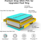 Round Floating Ring Inflatable Water Hammock Heavy Duty River Floats Lake Raft for Adults Tanning Pool Lounger Float Island Platform Pad Mat for Party