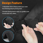 Heavy Duty Grill Cover Fit Camp Chef FTG600 Flat Top Grill Patio Cover, 600D Weather Resistant & Waterproof BBQ Cover,Black