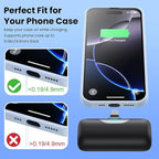 [2 Packs]Mini Portable Charger for iPhone 17/16,5500mAh LCD Display USB C Power Bank,Fast Phone Charging Travel Pocket Size Battery Pack for iPhone 17/17 Pro Max/Air/16/15 Series,Android(Black+Silver)