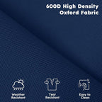 Colegence Heavy Duty Camping Chair for Adults Set of 2, Oversized Heavy People Foldable Padding Outside Camp Chairs, with Cooler Bag Cup Holder, Side Pocket for Lawn,Sport,Outdoor,Dark Blue