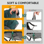 Colorsoul Oversized Heated Camping Chairs Heavy Duty, Fully Thick Padded Heated Chairs for Outdoor Sports, Heated Folding Chair for Adults Support 450lbs, 3 Heat Levels, Battery NOT Included