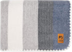 ALPAKITAS Alpaca Wool Blanket Throw | Large, Beautiful, Warm, Stripes | 64 x 45 inches | Ultra-Soft, Hypoallergenic and Breathable | Non-Itchy or Scratchy (Gray and Blue)