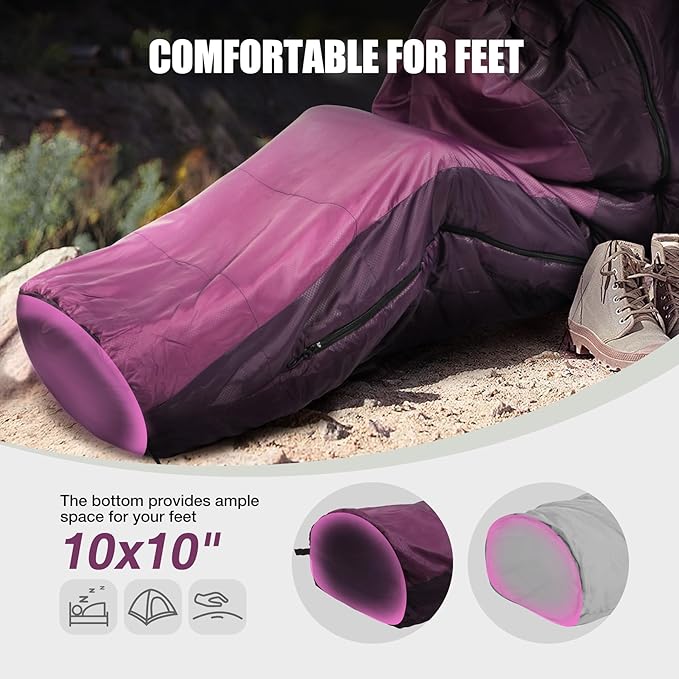 REDCAMP Ultra Lightweight Sleeping Bag for Backpacking, Hiking, Comfort for Adults Warm Weather, with Compression Sack