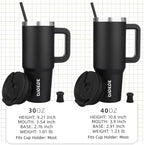 BJPKPK 40 oz Tumbler With Handle Insulated Tumblers With Lid And Straw Stainless Steel Thermal Cup,Black