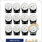 ETL Listed 90 Degree USA Canada Male Plug Nema 5-15P 3 Pole Angle DIY, 15A 125V USA 3Pin Right Angle AC Plug, Nema 5-15P Angled Rewireable