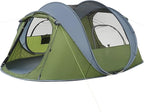 4/6 Person Easy Pop Up Tent, Waterproof, Automatic Setup,2 Doors-Instant Family Tents for Camping, Hiking & Traveling